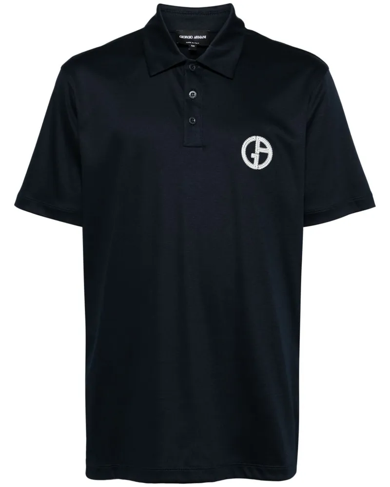 Giorgio Armani Poloshirt mit Logo-Stickerei - Schwarz Schwarz