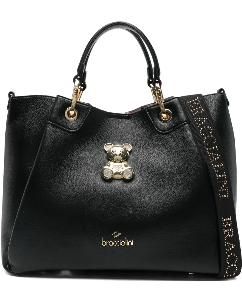 Braccialini teddy-appliqué tote bag - Schwarz Schwarz