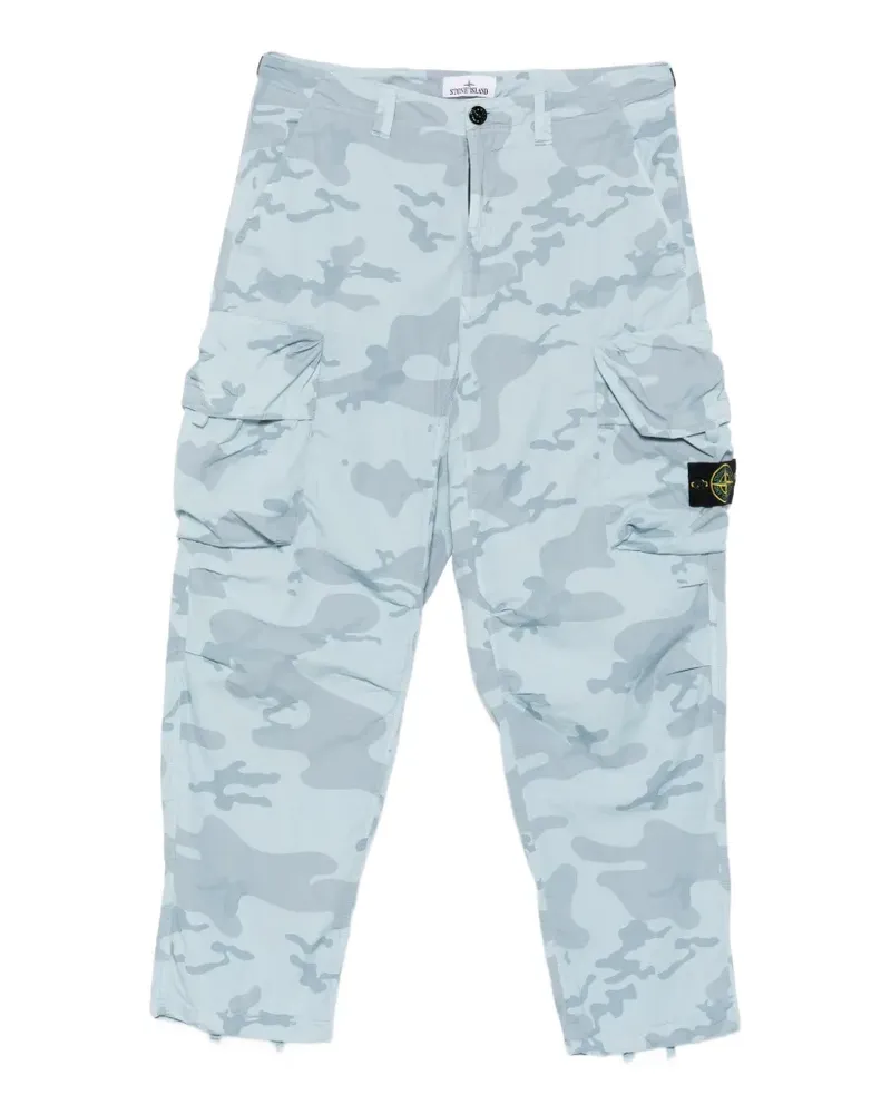 Stone Island camouflage-print cargo trousers - Blau Blau