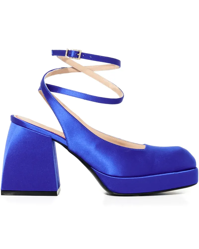 NODALETO 85mm Bulla Jones platform slingback pumps - Blau Blau