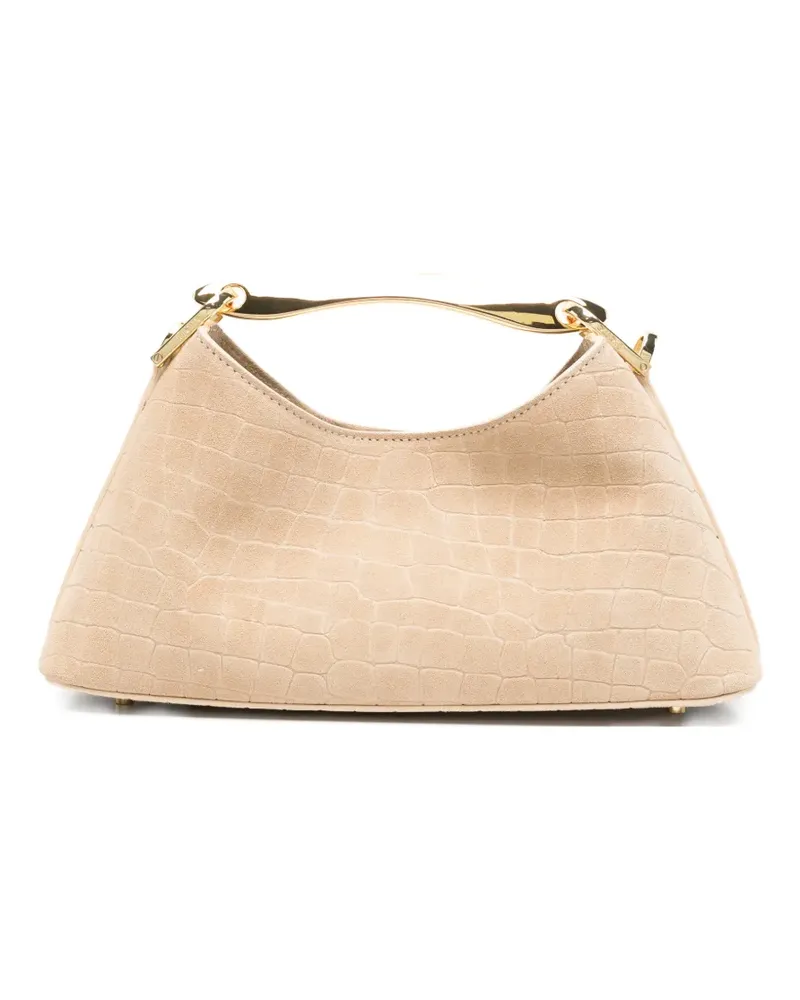 Elleme Mini Boomerang Tote Bag mit Kroko-Effekt - Nude Nude