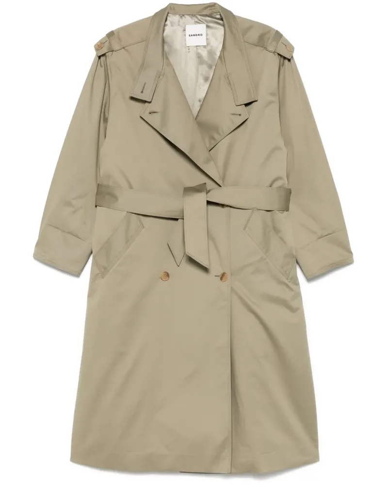 Sandro Trenchcoat mit Gürtel - Grün Grün