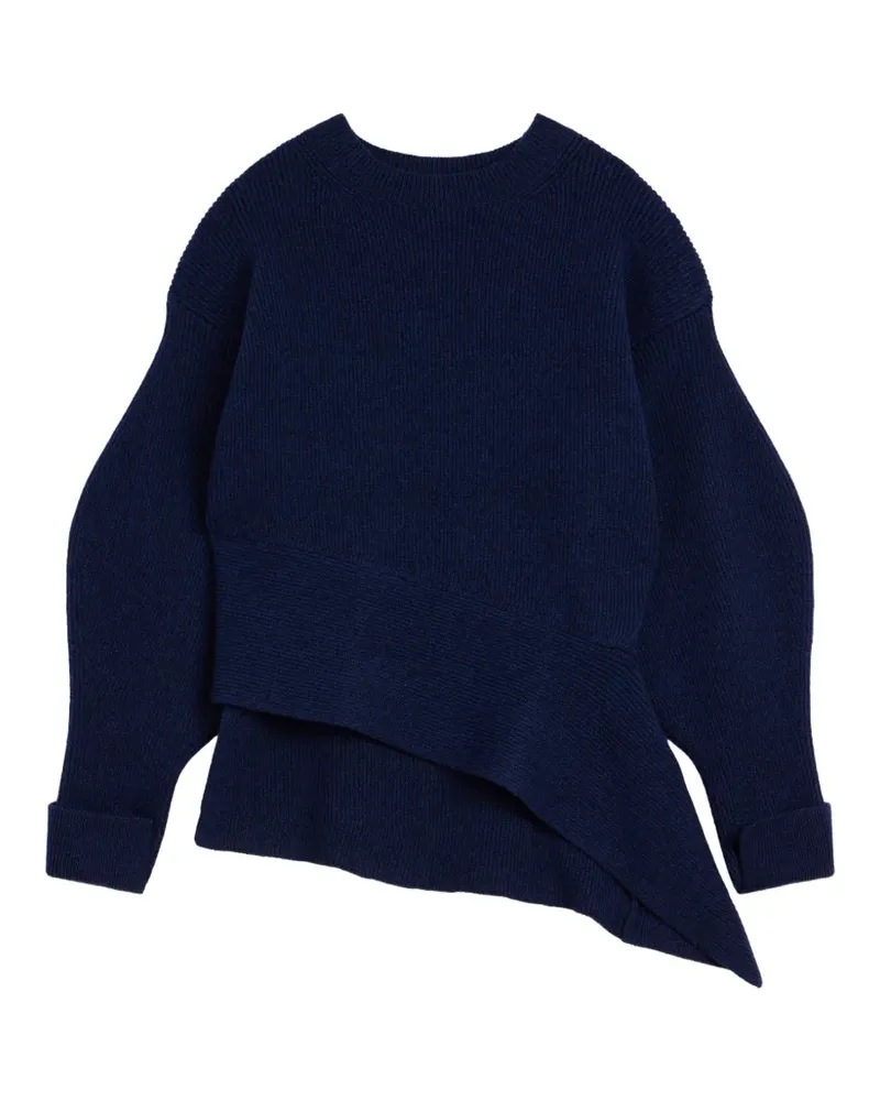 Givenchy Asymmetrischer Pullover aus Rippstrick - Blau Blau