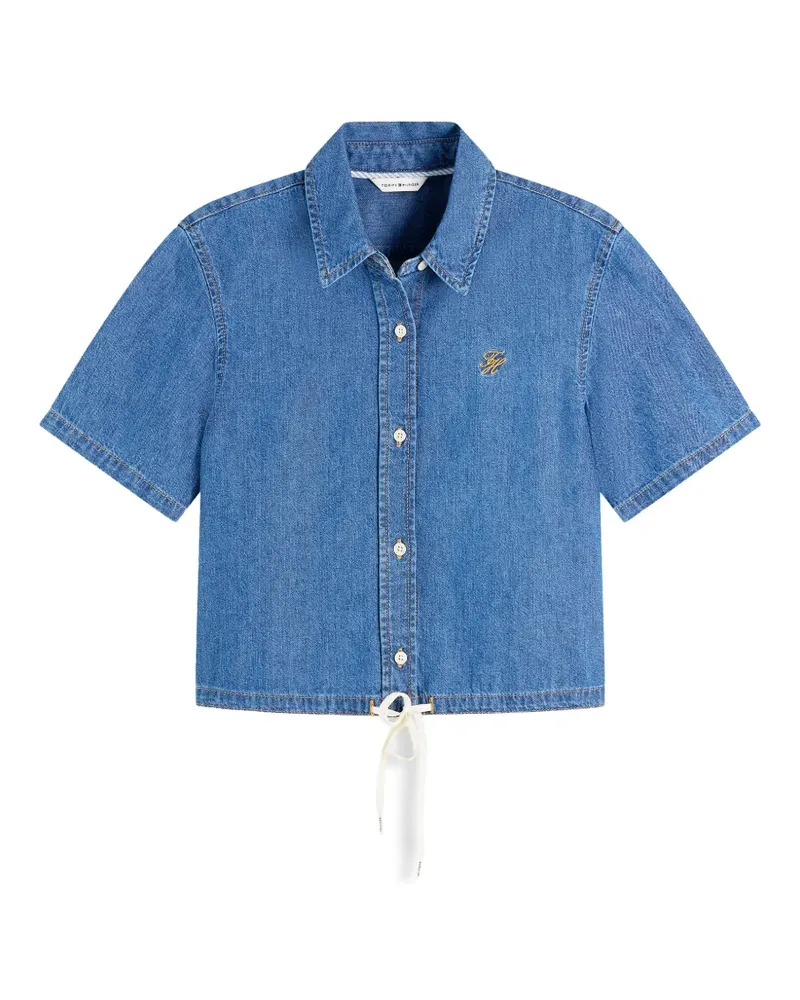 Tommy Hilfiger drawstring-hem short-sleeve shirt - Blau Blau