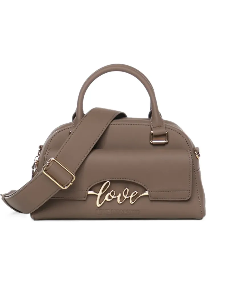 Moschino logo-plaque tote bag - Nude Nude