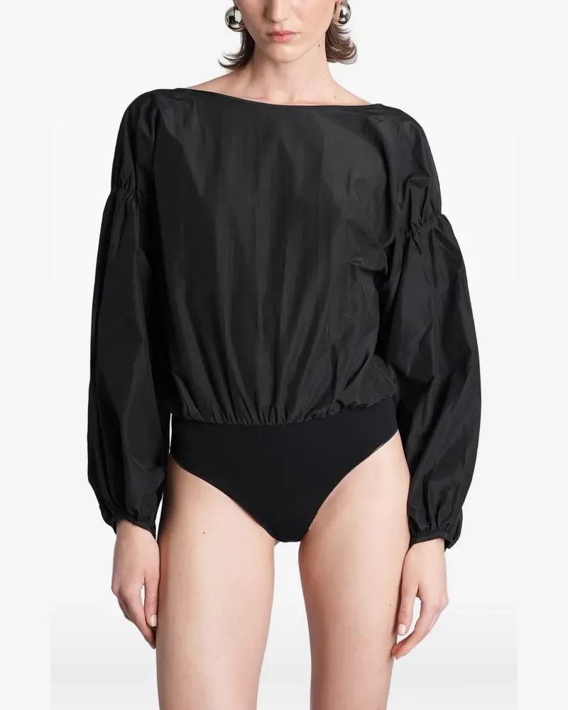 ANDAMANE Clara open-back balloon-sleeve bodysuit - Schwarz Schwarz