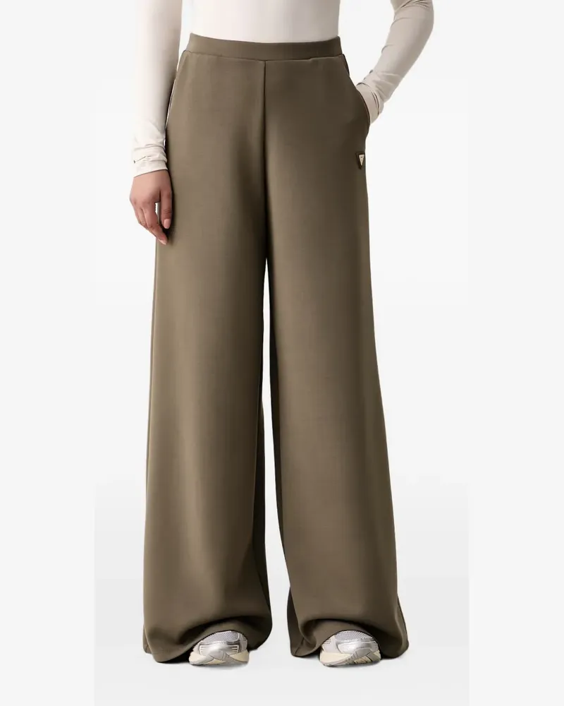 Guess logo-plaque wide-leg track-pants - Grün Grün