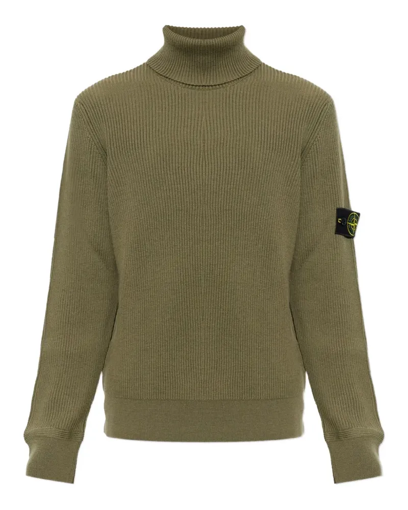 Stone Island Gerippter Rollkragenpullover - Grün Grün