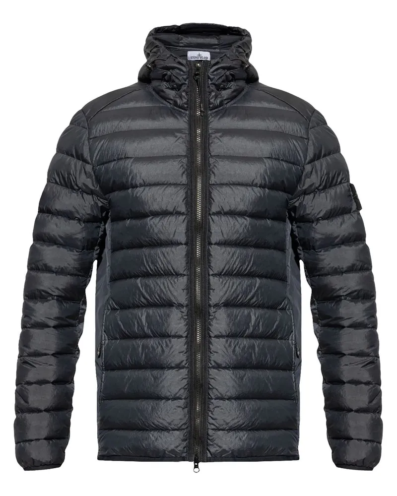 Stone Island Daunenjacke mit Kapuze - Blau Blau