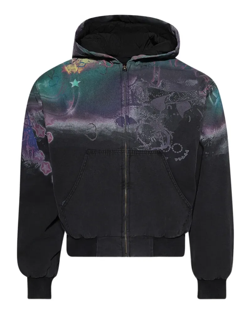 Praying Kapuzenjacke mit abstraktem Print - Schwarz Schwarz