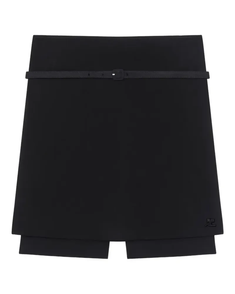 Courrèges Hosenrock mit Gürtel - Schwarz Schwarz