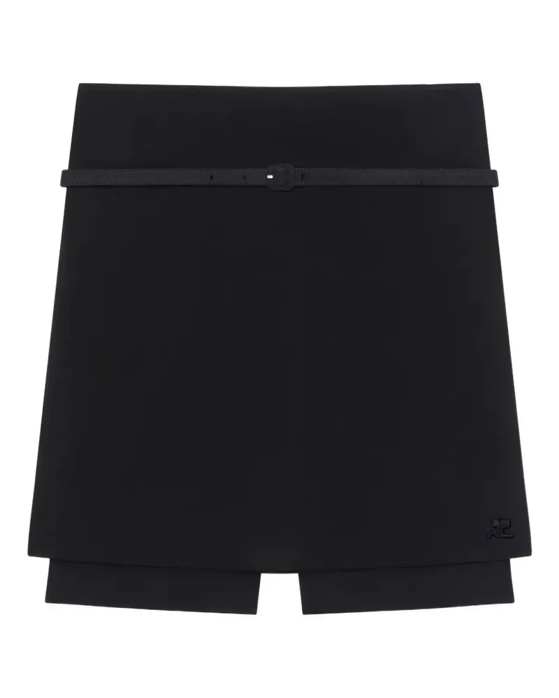 Courrèges Hosenrock mit Gürtel - Schwarz Schwarz
