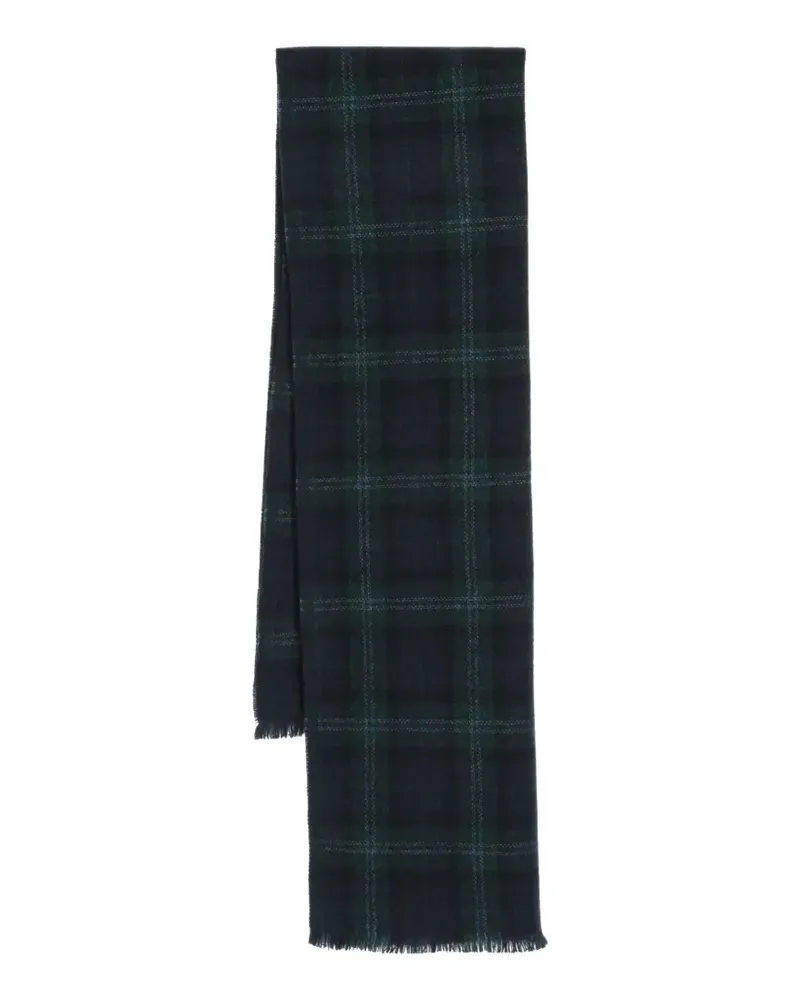 Brunello Cucinelli plaid-check cashmere scarf - Blau Blau