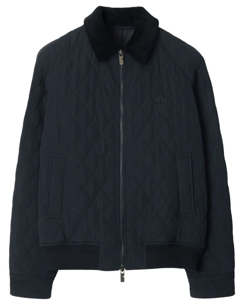 Burberry Gefütterte Jacke mit Logo-Stickerei - Blau Blau