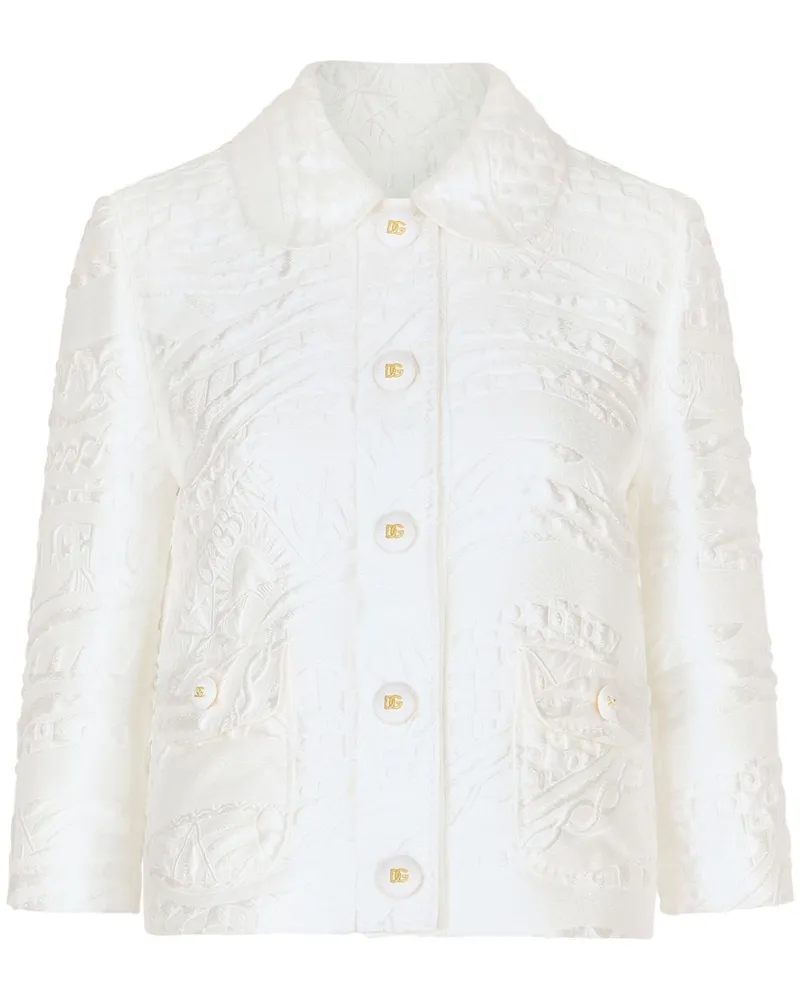 Dolce & Gabbana Jacke mit rundem Kragen - Weiß Weiß