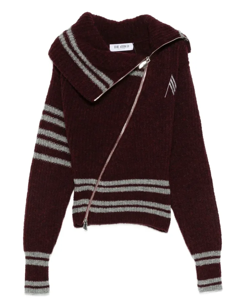 ATTICO Gestreifter Cardigan - Rot Rot
