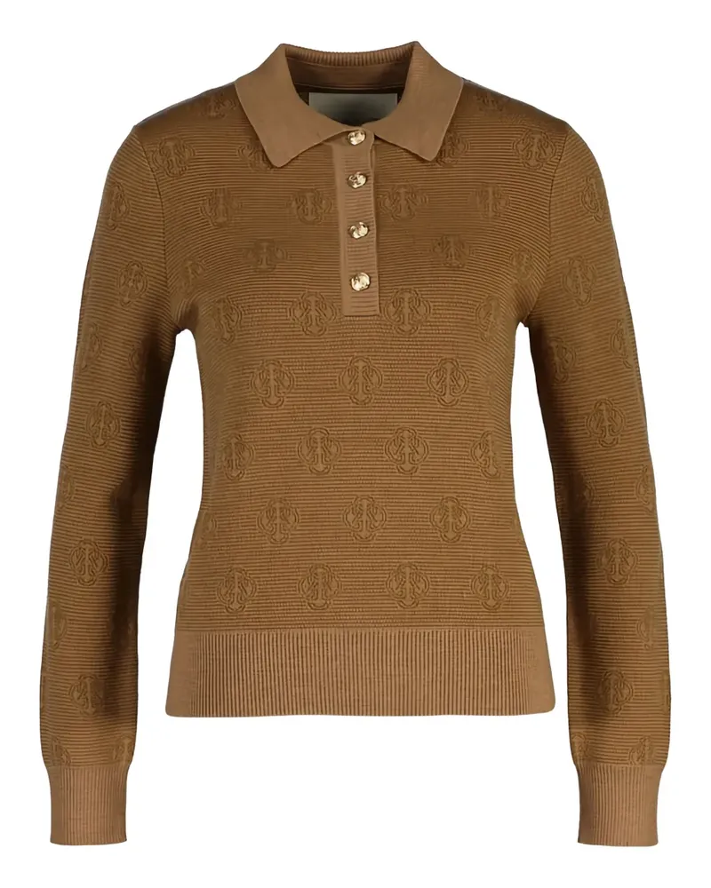 Gant Gestricktes Poloshirt mit Monogramm - Braun Braun