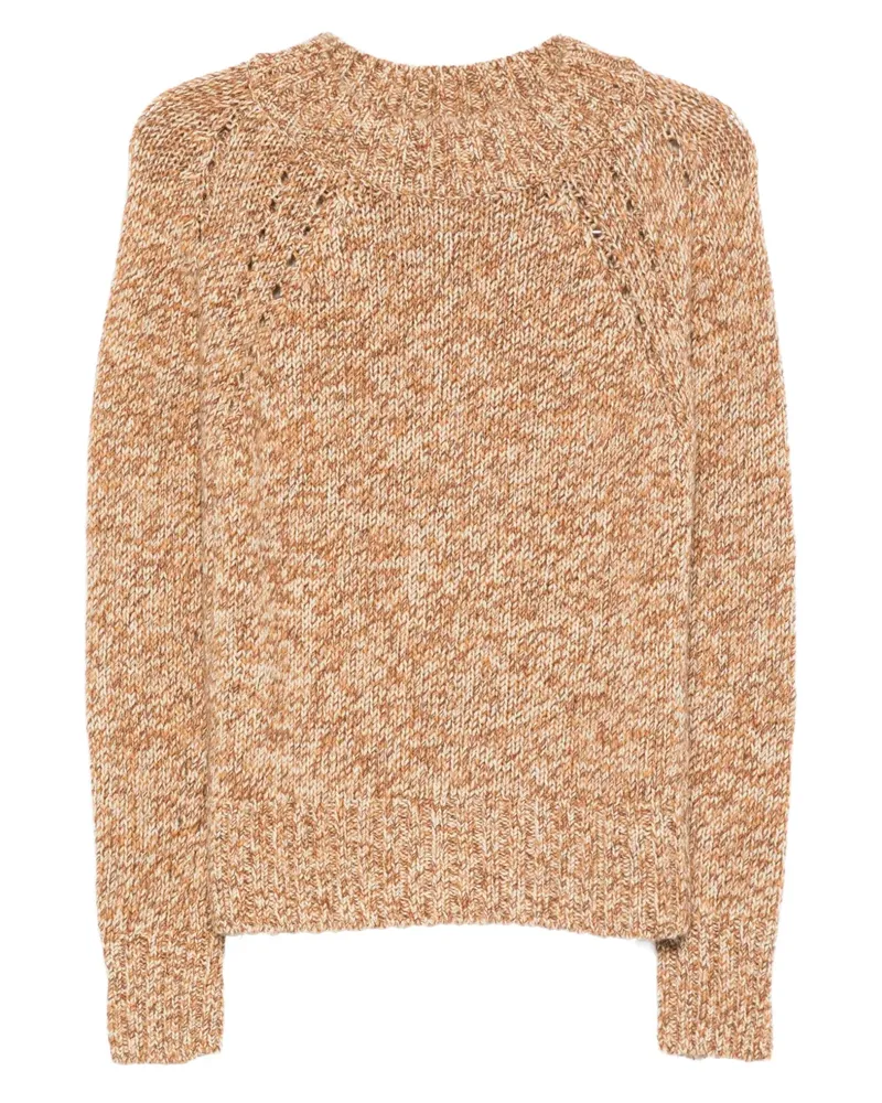 Ermanno Scervino Melierter Pullover mit rundem Ausschnitt - Nude Nude
