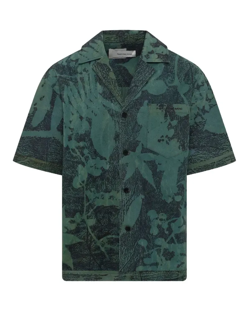Feng Chen Wang plant-dyed textured shirt - Grün Grün