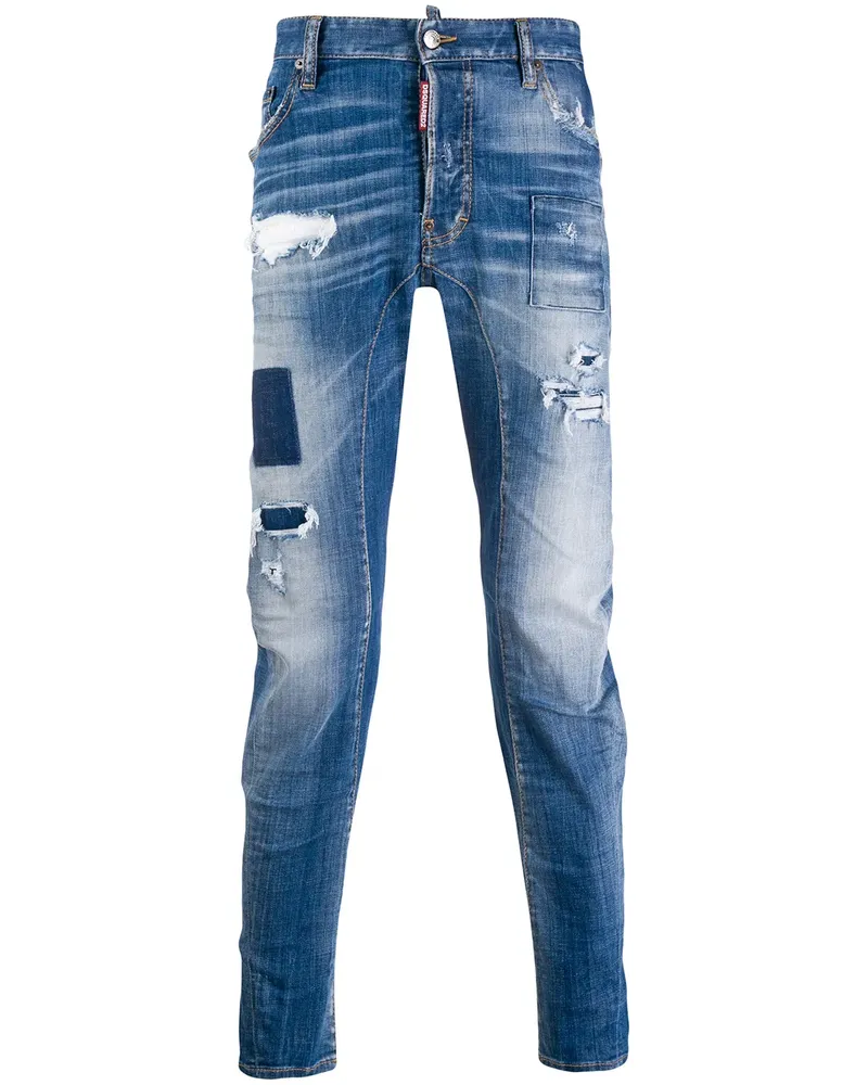 Dsquared2 Gerade Distressed-Jeans - Blau Blau