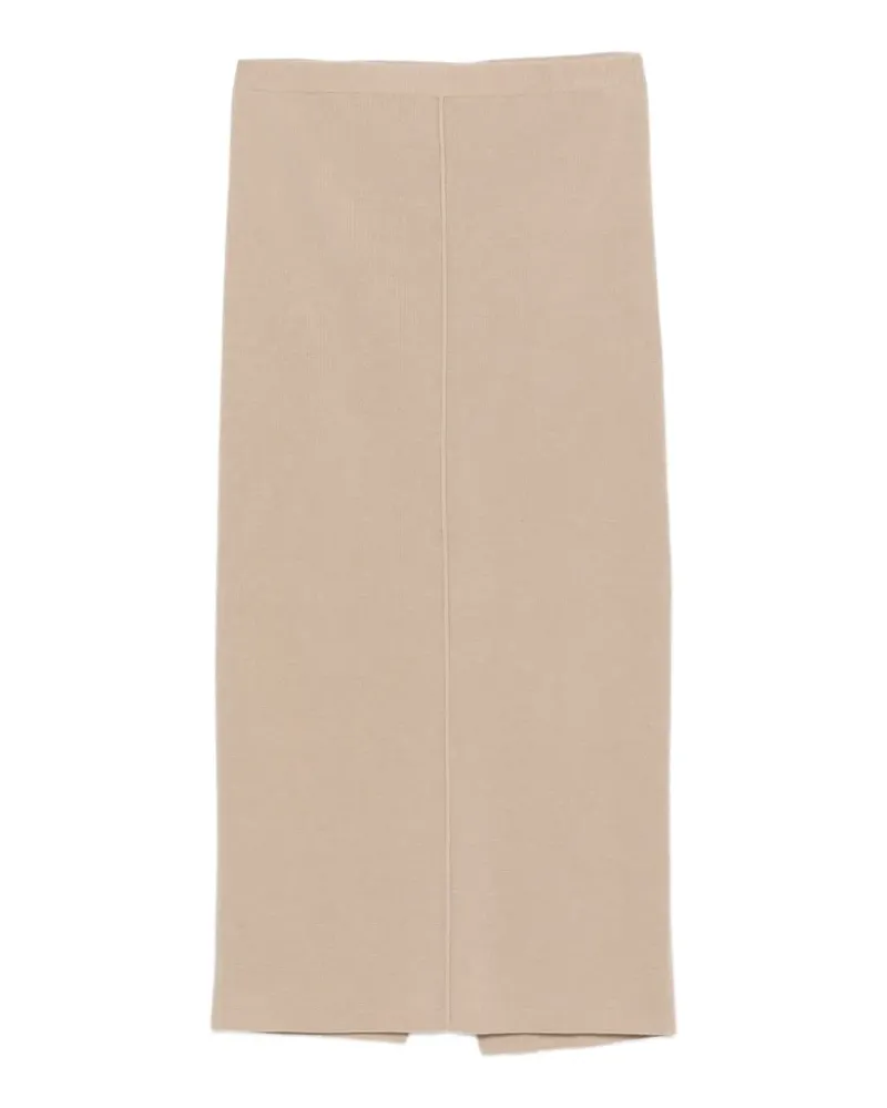 Antonelli Firenze Gerippter Strickrock mit Schlitz hinten - Nude Nude