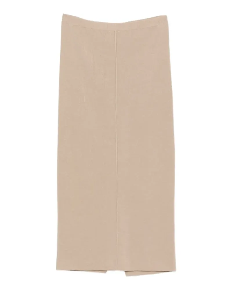 Antonelli Firenze ribbed-knit rear-slit skirt - Nude Nude
