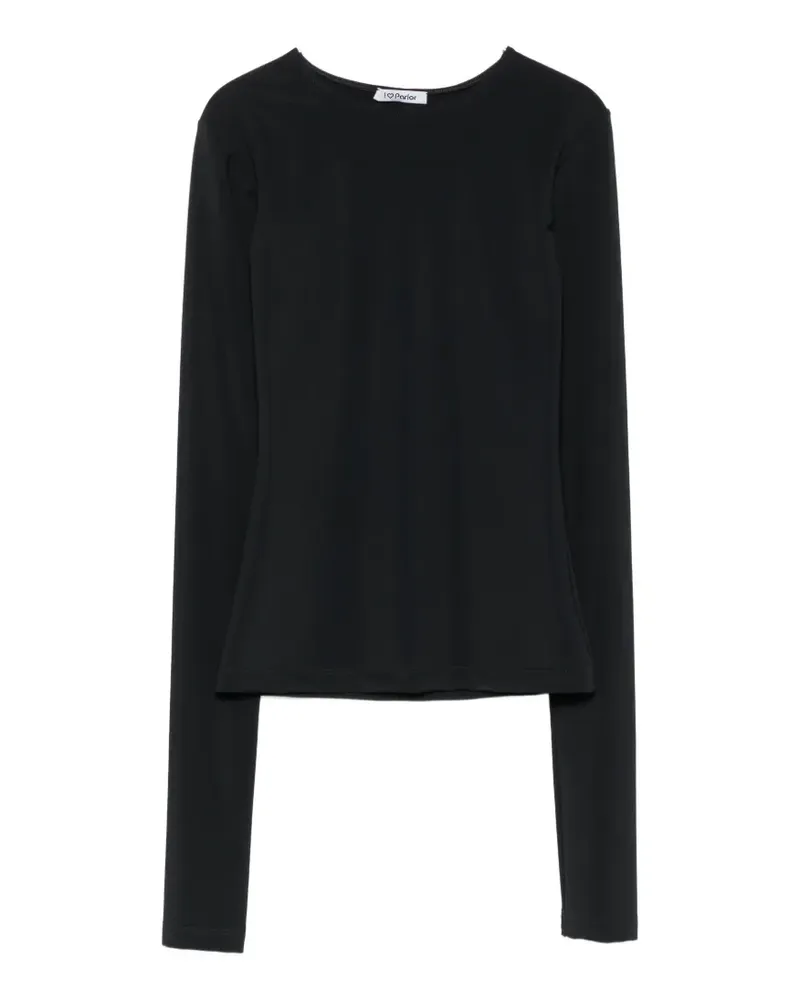 Parlor open-back long-sleeve top - Schwarz Schwarz