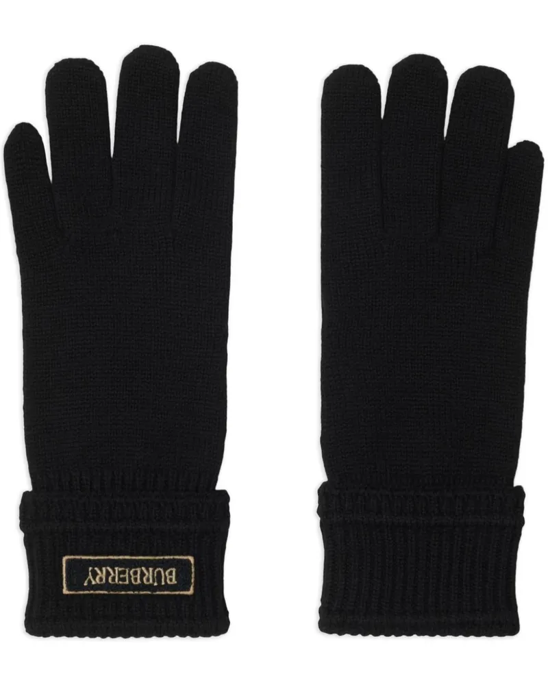 Burberry Handschuhe mit Logo-Stickerei - Schwarz Schwarz