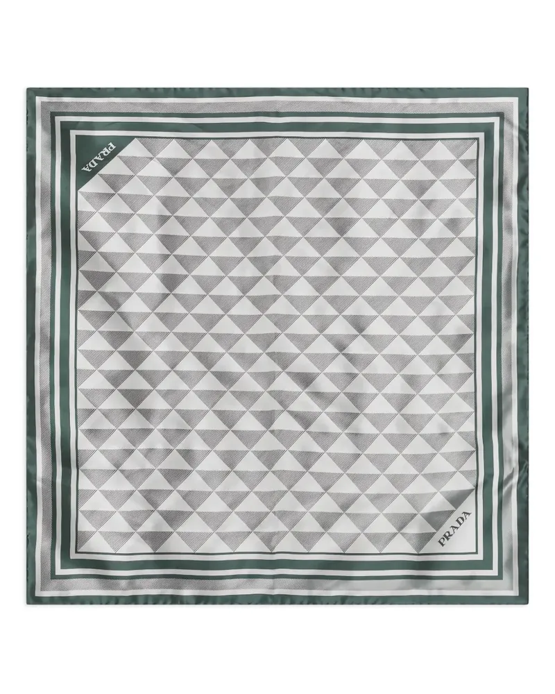 Prada triangle foulard scarf - Grau Grau