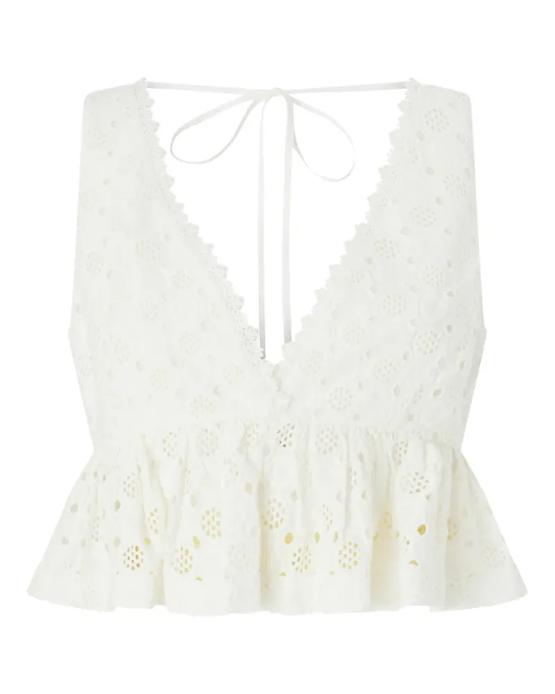 Pinko Top mit Rüschen - Weiß Weiß