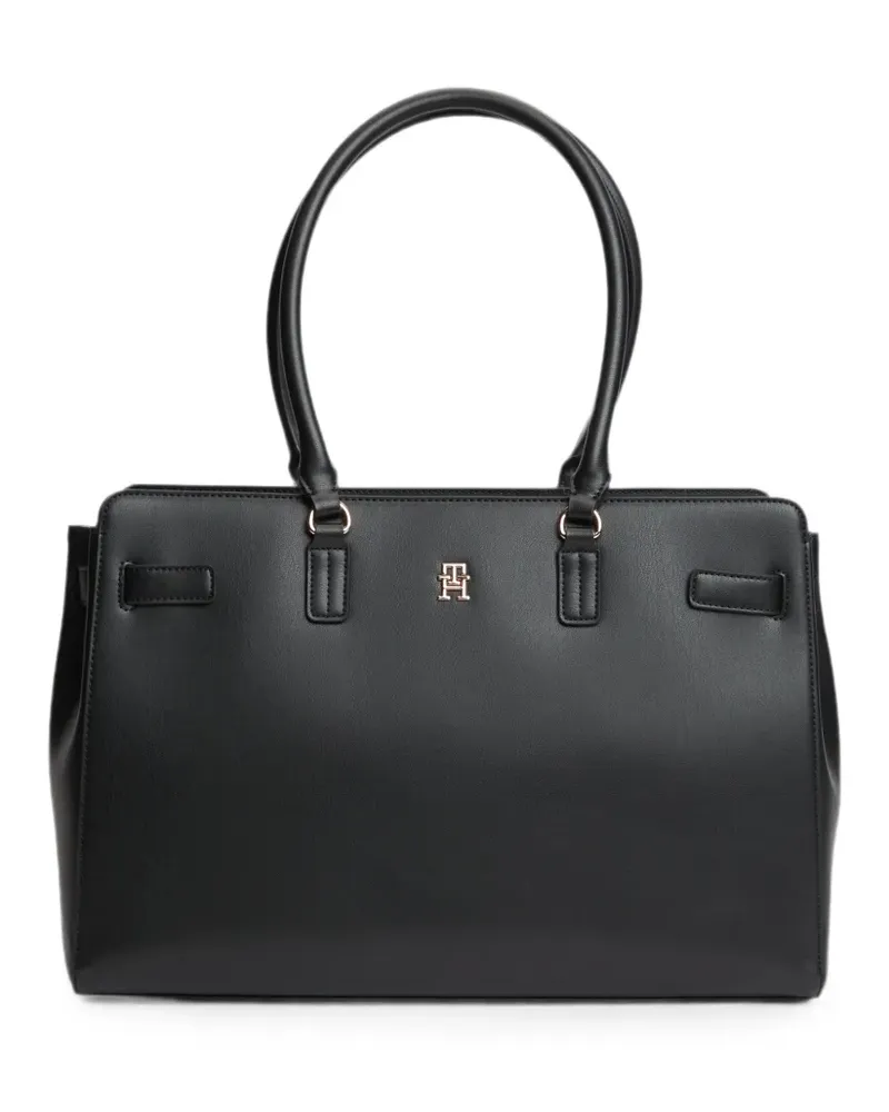 Tommy Hilfiger Shopper mit Logo-Schild - Schwarz Schwarz