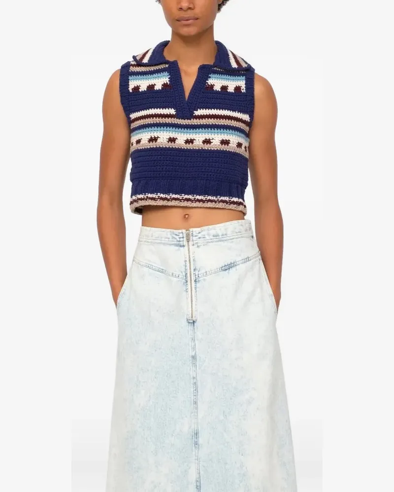 Sea Sutton crochet sweater vest - Blau Blau