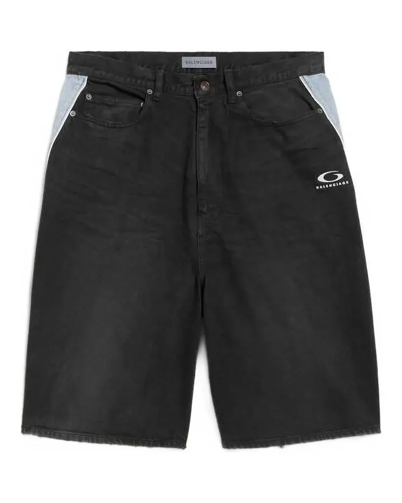 Balenciaga Jeans-Shorts mit Logo-Print - Schwarz Schwarz
