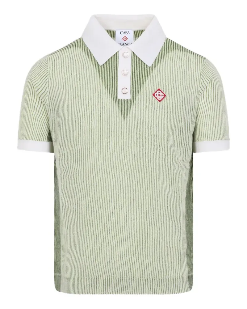 Casablanca Paris Gestreiftes Poloshirt - Grün Grün