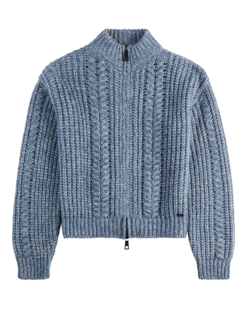 Fay cable-knit zip-up cardigan - Blau Blau
