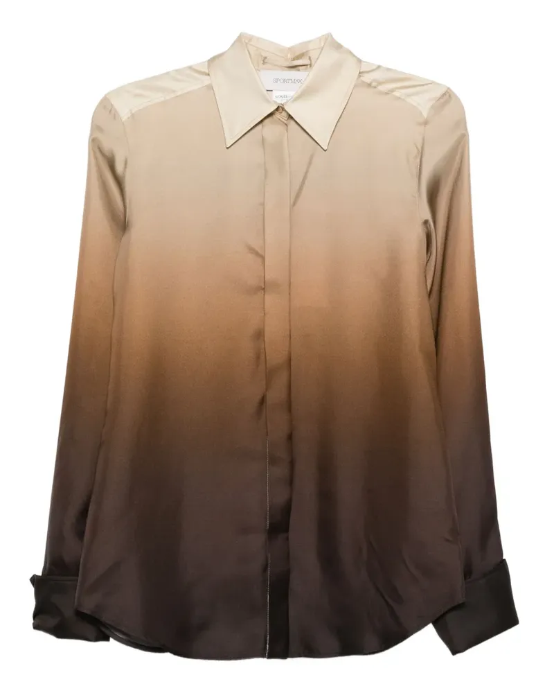 SPORTMAX Seidenhemd mit Ombré-Effekt - Braun Braun
