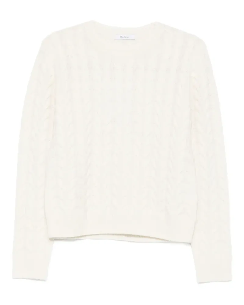 Max Mara Pullover mit Zopfmuster - Weiß Weiß