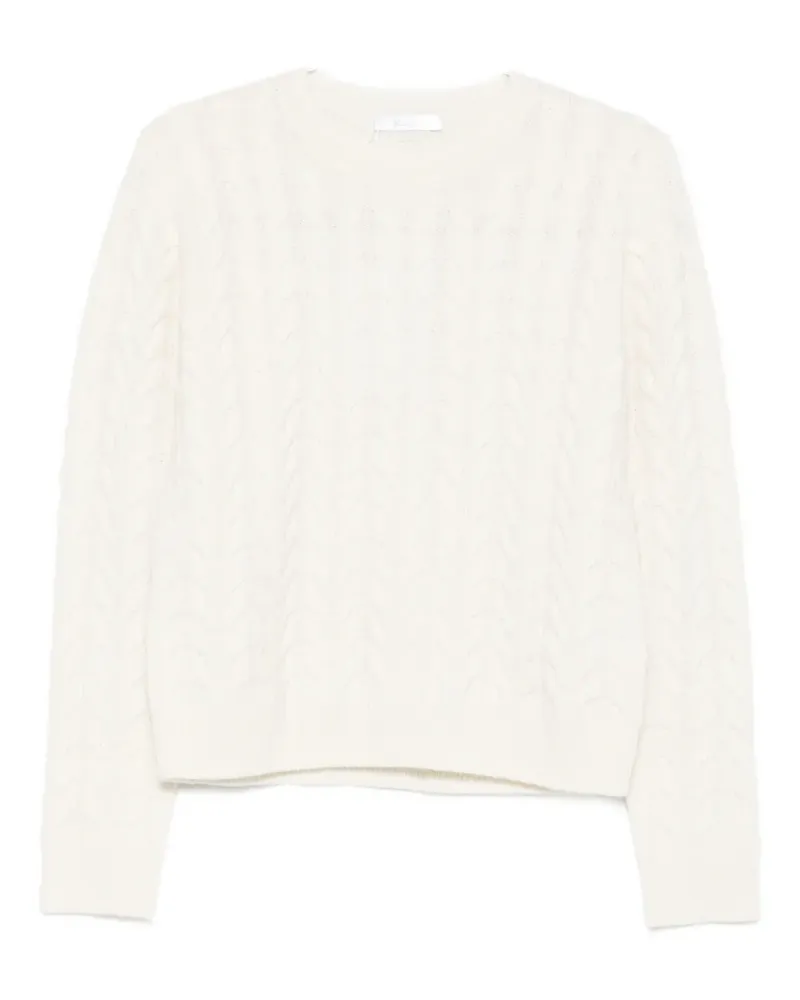 Max Mara Pullover mit Zopfmuster - Weiß Weiß