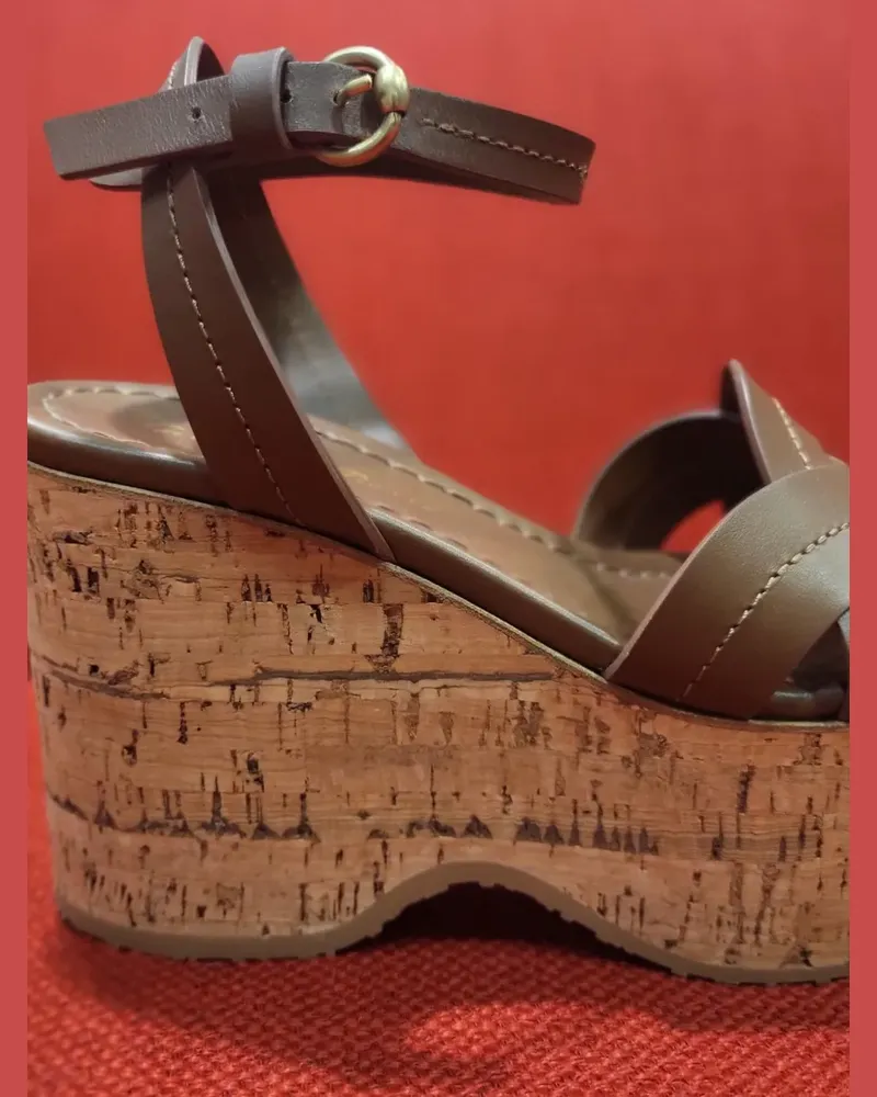 Sergio Rossi Havana Sandalen mit Kork-Wedge-Absatz - Braun Braun