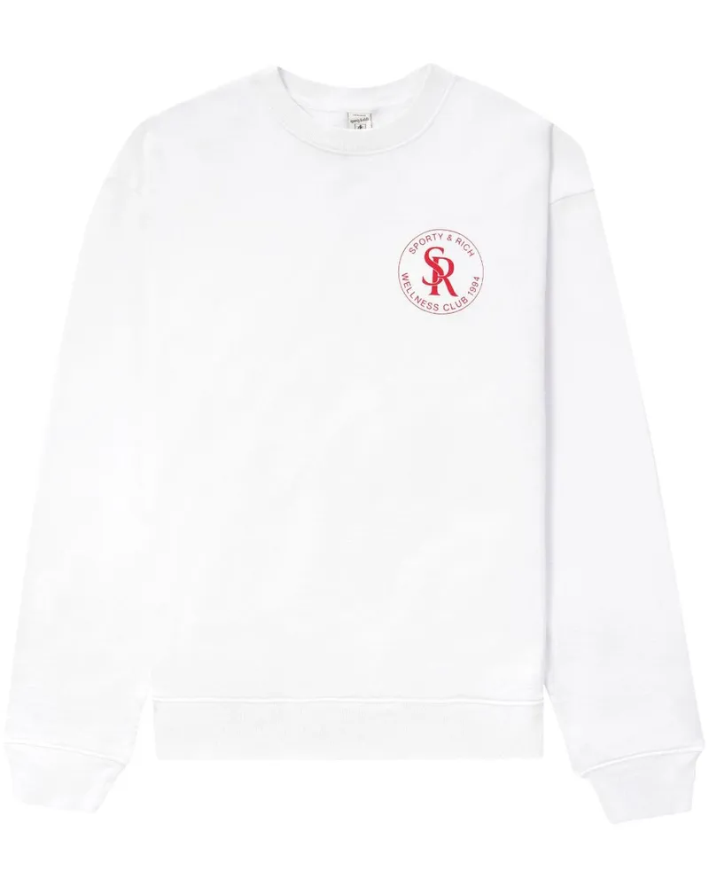 SPORTY & RICH Sweatshirt mit Logo-Patch - Weiß Weiß