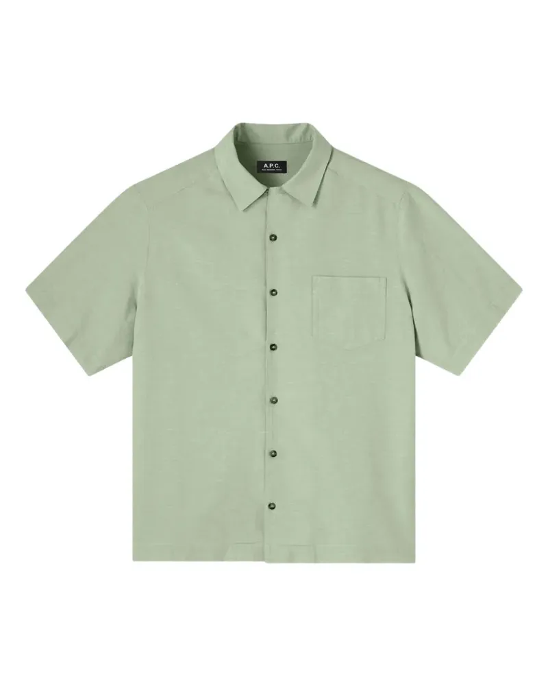 A.P.C. Jude Hemd mit Bowlingkragen - Grün Grün