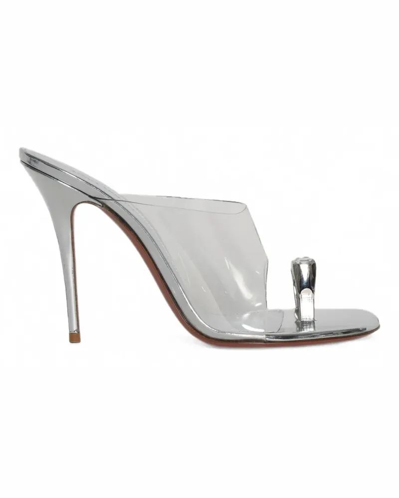 Amina Muaddi Justine Sandalen mit transparentem Einsatz - Silber Silber