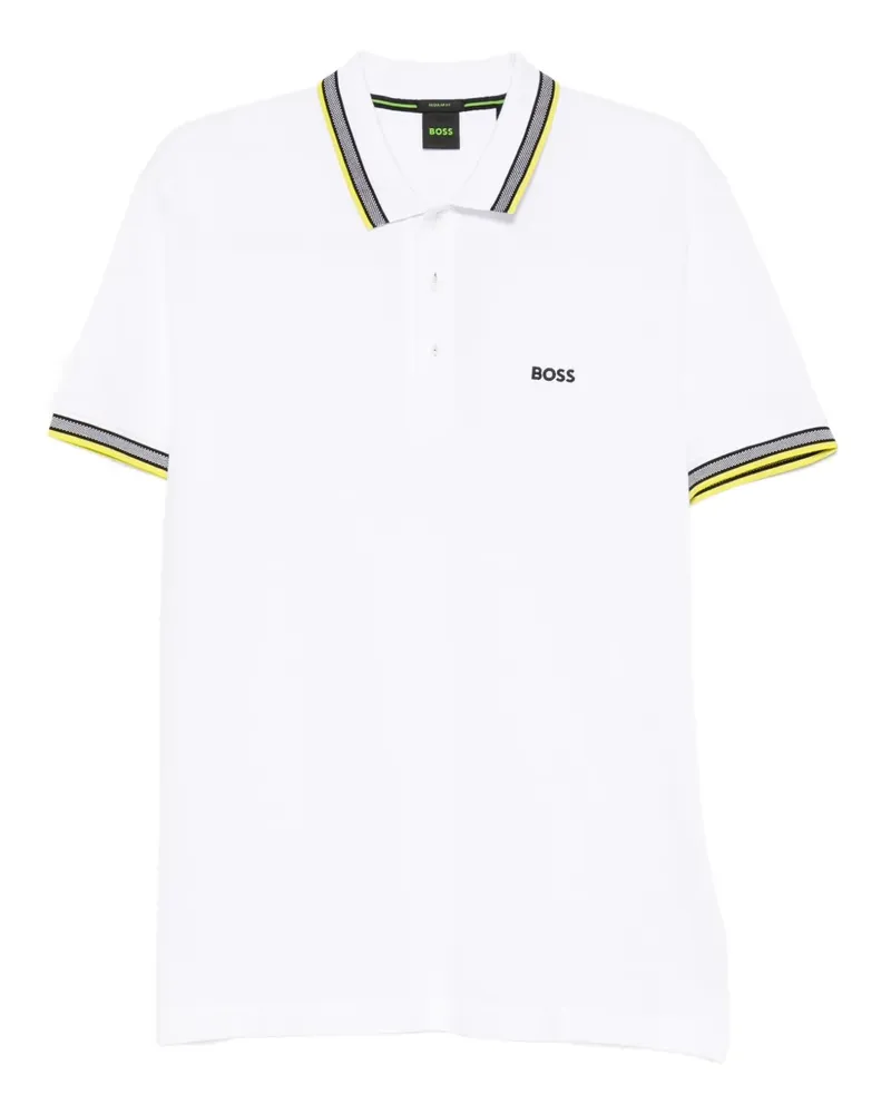 HUGO BOSS Poloshirt mit Kontrastdetail - Weiß Weiß