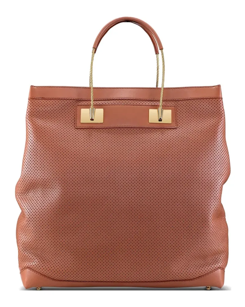 Tyler Ellis Shah perforated leather tote bag - Braun Braun