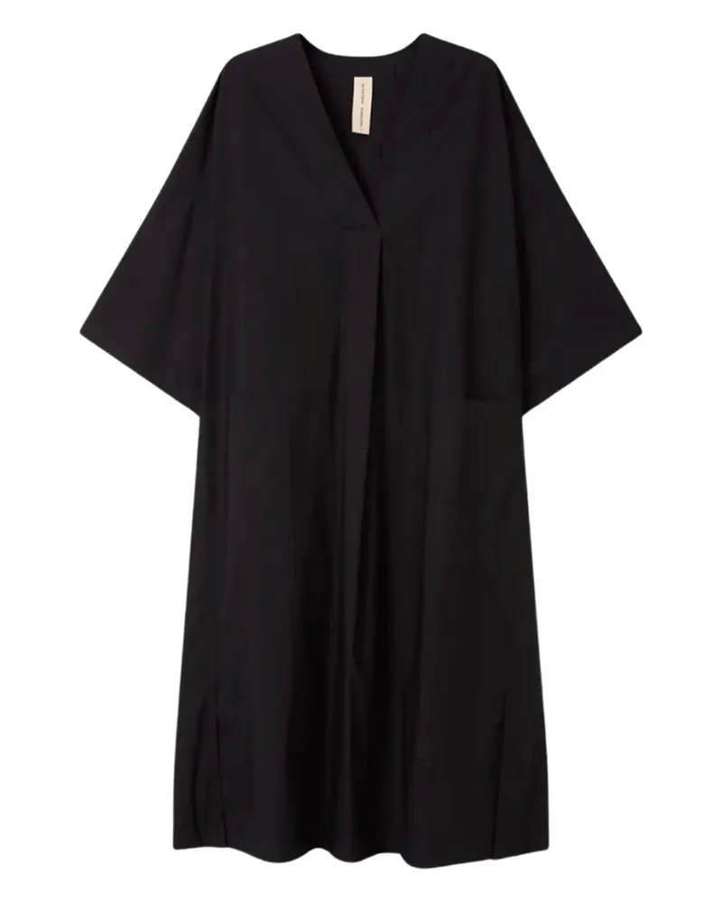 Lee Mathews Midikleid mit V-Ausschnitt - Schwarz Schwarz