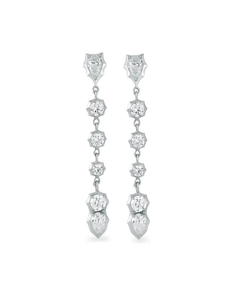 Jade Trau Poppy Ohrringe mit Diamanten - Silber Silber