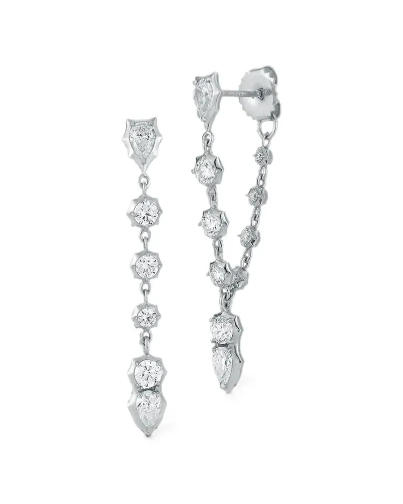 Jade Trau Poppy diamond loop earrings - Silber Silber