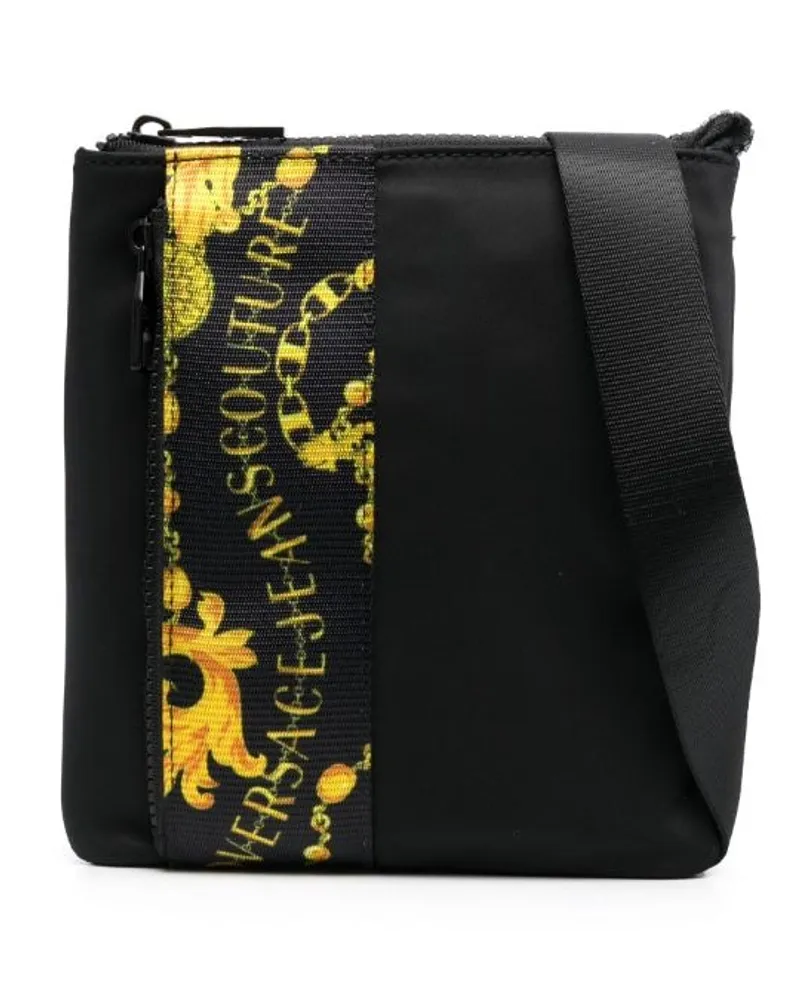 Versace Jeans Kuriertasche mit Logo-Print Schwarz