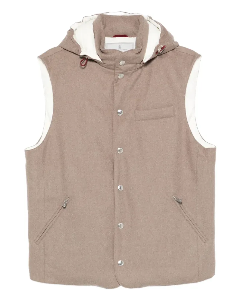 Brunello Cucinelli Weste mit Kapuze - Braun Braun