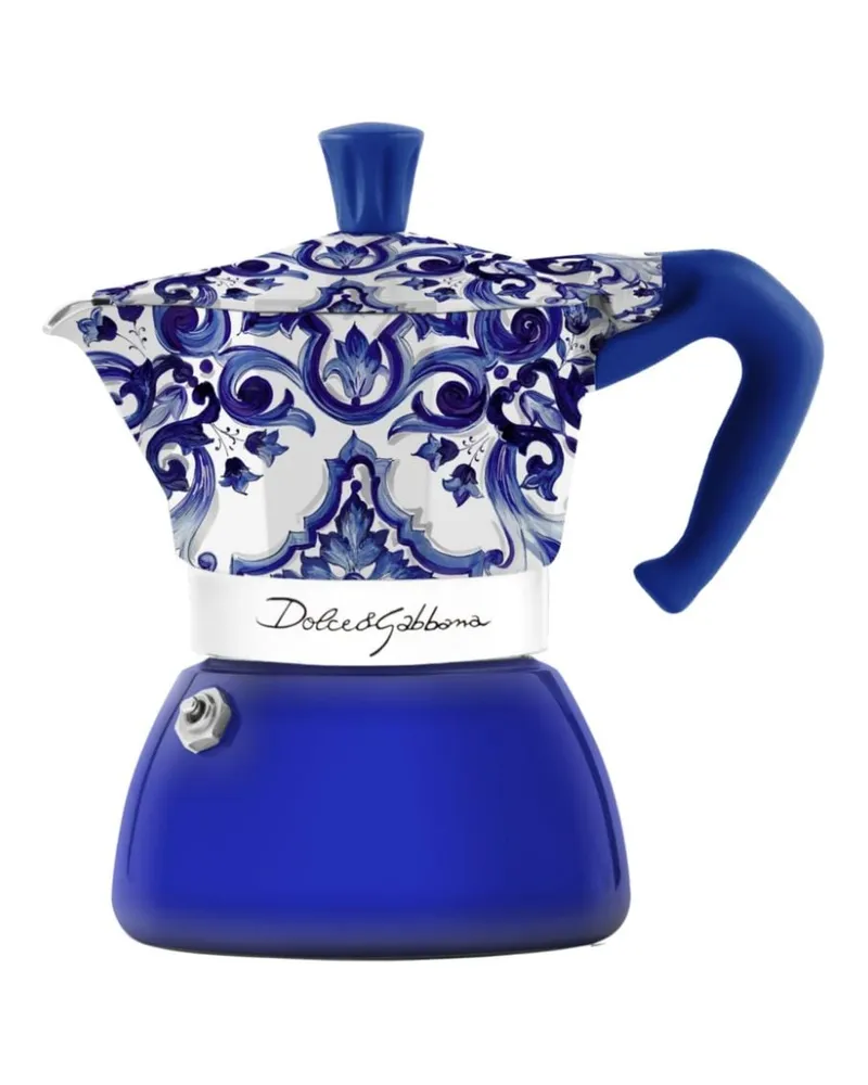 Dolce & Gabbana x Bialetti großer Moka Induction Kaffeekocher (150ml) - Blau Blau